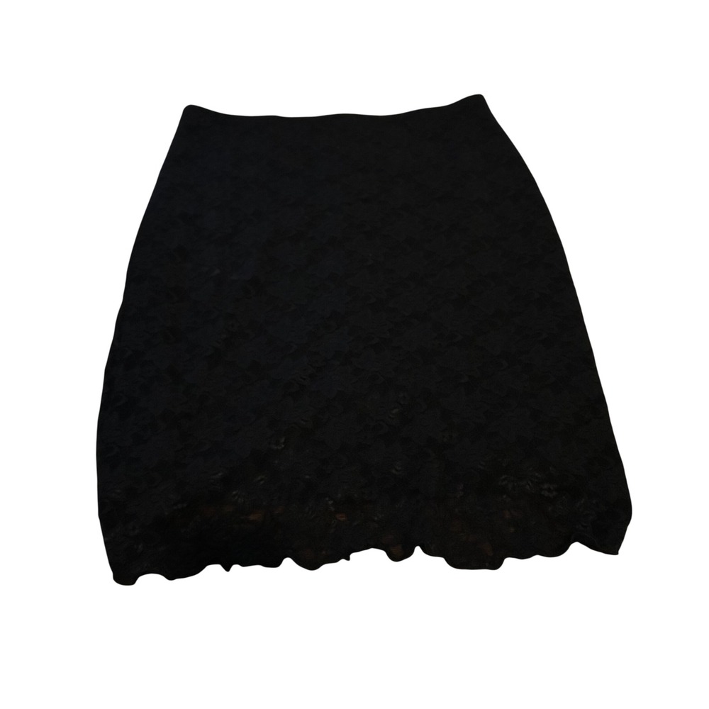 Eye Candy Black Lace Skirt‎ Lined Party Cocktail Mini Skirt Size Medium Large